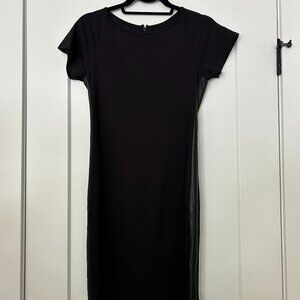Theory Black Fitted Sheath Dress - Size 4